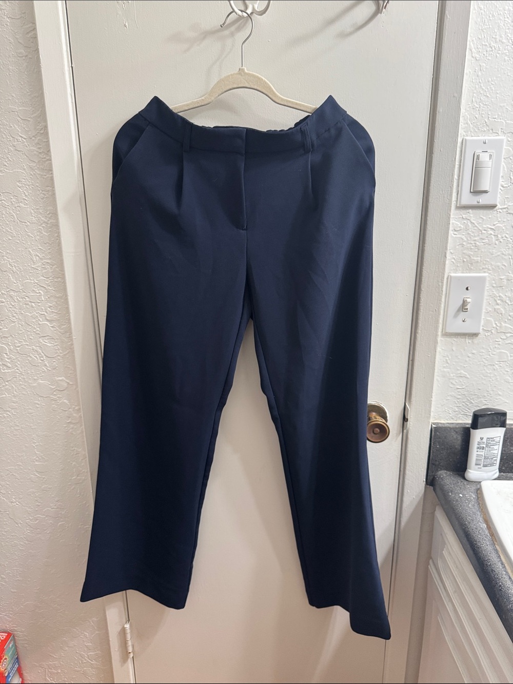 DKNY Navy Wide-Leg Trousers